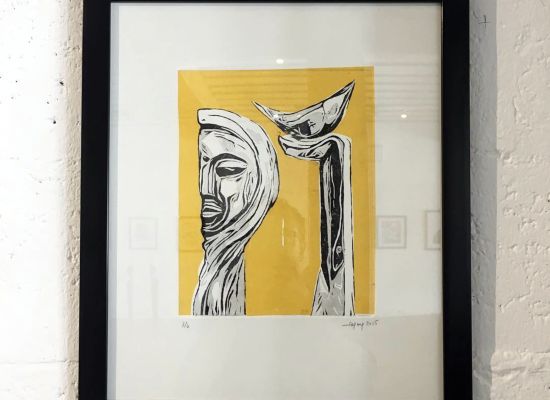 Jamal Alyousif -Untitled, Aquatint on Zinc and Woodcut, 25x20 cm, Edition 3/6, 2015